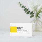 Professionele elegante Creative White Yellow Plain Visitekaartje (Staand voorkant)