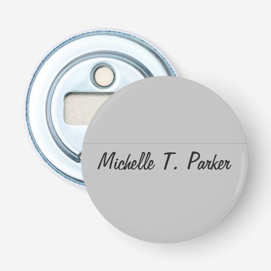 Professionele elegante duidelijke minimalistische  button flesopener (Voorkant)