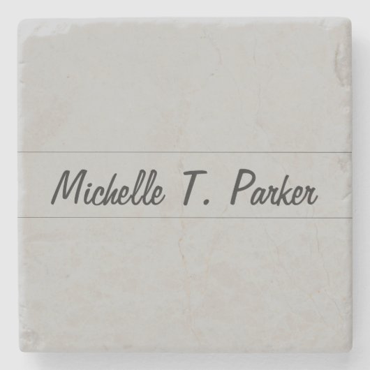 Professionele elegante duidelijke minimalistische  stenen onderzetter (Voorkant)