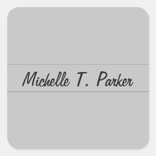 Professionele elegante duidelijke minimalistische vierkante sticker (Voorkant)