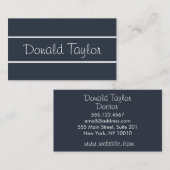 Professionele elegante eenvoudige, moderne, blauwe visitekaartje (Voorkant / Achterkant)