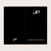 Professionele elegante eenvoudige moderne monogram visitekaartje (Buitenkant ongevouwen)