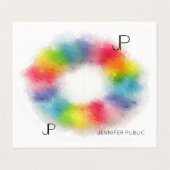 Professionele elegante eenvoudige moderne monogram visitekaartje (Buitenkant ongevouwen)