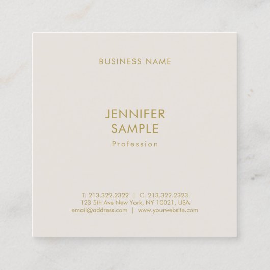 Professionele elegante eenvoudige Sjabloon Moderne Vierkante Visitekaartje (Achterkant)