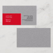 Professionele elegante effen minimalistische rood  visitekaartje (Voorkant / Achterkant)
