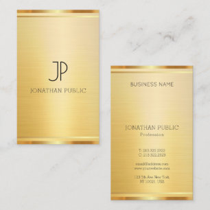 Professionele Elegante Faux Gouden Verticale Sjabl Visitekaartje