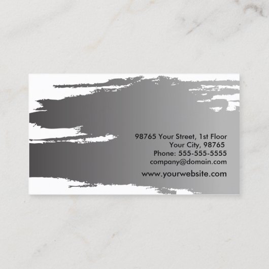 Professionele Elegante Faux Silver Painter Visitekaartje (Achterkant)