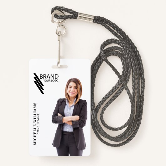 Professionele elegante foto en Logo Badge (Voorkant met draagriem)