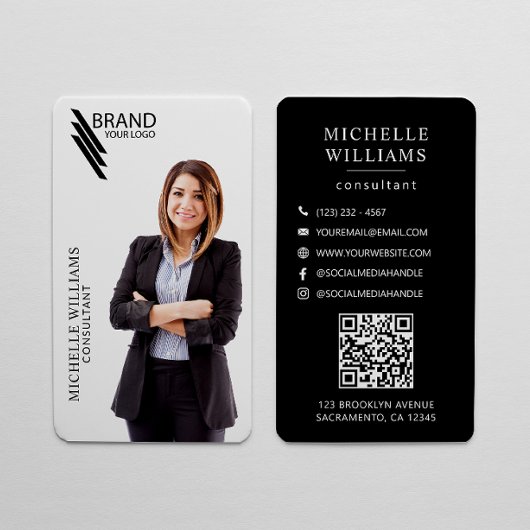 Professionele elegante foto en Logo Visitekaartje