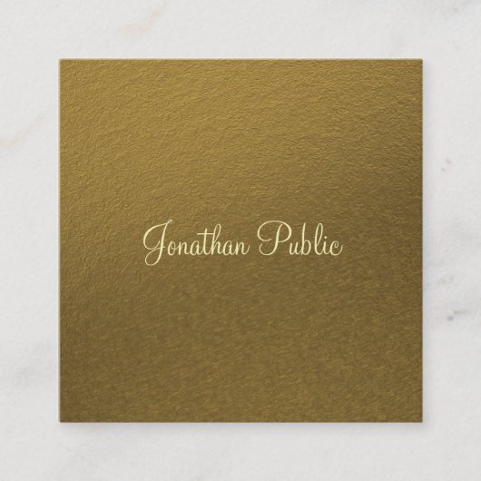 Professionele Elegante Gouden Kijk Creatieve Luxe Vierkante Visitekaartje (Voorkant)