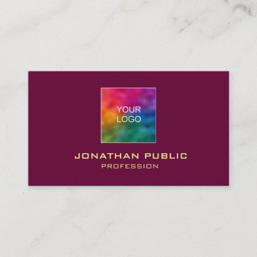 Professionele Elegante Gouden Kleur Tekst Luxe Visitekaartje (Voorkant)