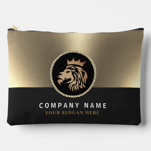 Professionele Elegante Gouden Leeuw Logo Etui (Voorkant)