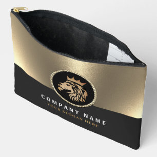 Professionele Elegante Gouden Leeuw Logo Etui