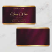 Professionele elegante gouden tekst afgeronde hoek visitekaartje (Voorkant / Achterkant)