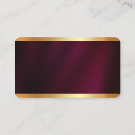 Professionele elegante gouden tekst afgeronde hoek visitekaartje (Achterkant)