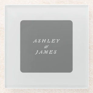 Professionele elegante grijze vlakke minimalistisc glazen onderzetter