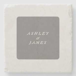 Professionele elegante grijze vlakke minimalistisc stenen onderzetter