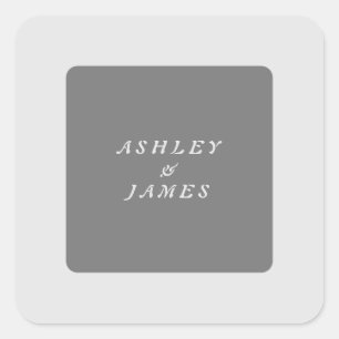 Professionele elegante grijze vlakke minimalistisc vierkante sticker
