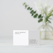 Professionele Elegante Grijze Witte Moderne Sjablo Visitekaartje (Staand voorkant)