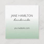 Professionele elegante groene kaart vierkante visitekaartje (Voorkant)