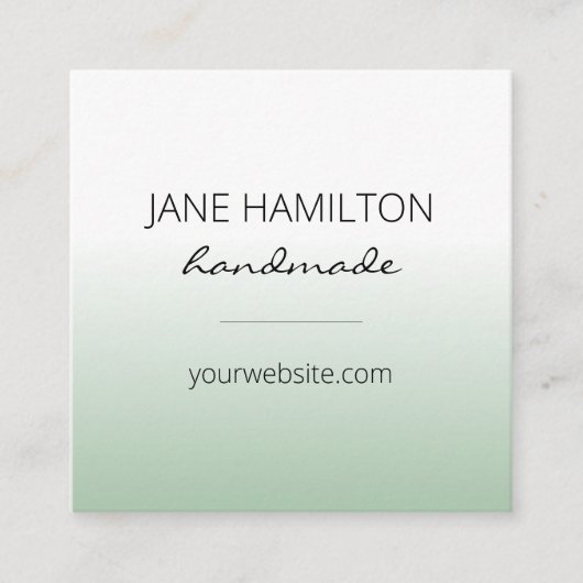 Professionele elegante groene kaart vierkante visitekaartje (Voorkant)
