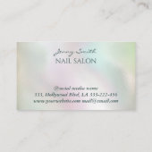 Professionele elegante holografische vlindernagels visitekaartje (Achterkant)