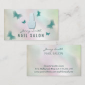 Professionele elegante holografische vlindernagels visitekaartje (Voorkant / Achterkant)