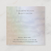 Professionele elegante iriserende parel holografis vierkante visitekaartje (Achterkant)