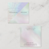 Professionele elegante iriserende parel holografis vierkante visitekaartje (Voorkant / Achterkant)