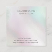 Professionele elegante iriserende parel holografis vierkante visitekaartje (Achterkant)