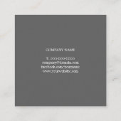 Professionele Elegante Lichtgrijze Witte Consultan Vierkante Visitekaartje (Achterkant)