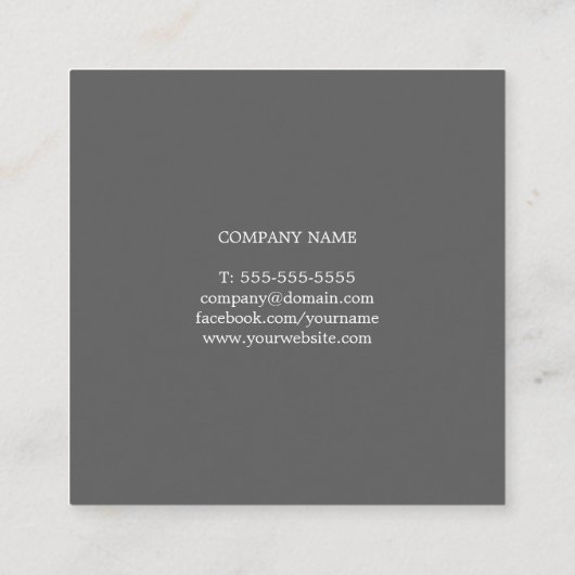 Professionele Elegante Lichtgrijze Witte Consultan Vierkante Visitekaartje (Achterkant)