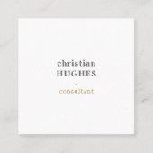 Professionele Elegante Lichtgrijze Witte Consultan Vierkante Visitekaartje (Voorkant)