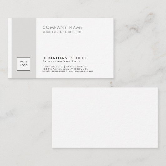 Professionele elegante Logo in bedrijf Modern Visitekaartje (Voorkant / Achterkant)