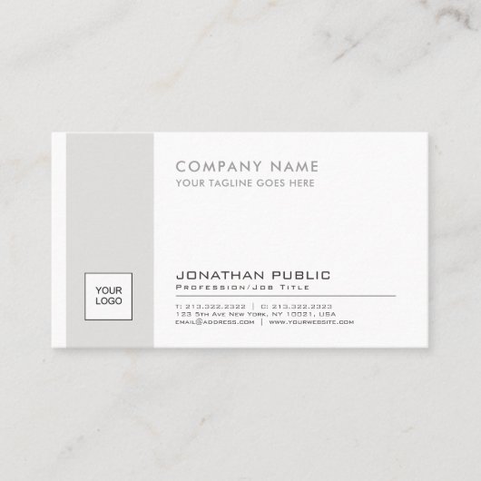 Professionele elegante Logo in bedrijf Modern Visitekaartje (Voorkant)