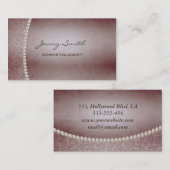 Professionele elegante  look damask parels visitekaartje (Voorkant / Achterkant)