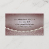 Professionele elegante  look damask parels visitekaartje (Achterkant)
