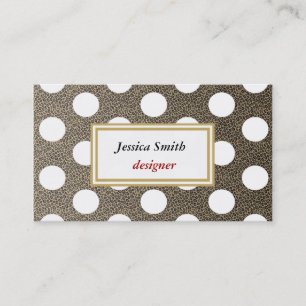 Professionele elegante luipaardprint polka dots visitekaartje