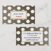 Professionele elegante luipaardprint polka dots visitekaartje (Voorkant / Achterkant)