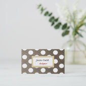 Professionele elegante luipaardprint polka dots visitekaartje (Staand voorkant)