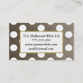 Professionele elegante luipaardprint polka dots visitekaartje (Achterkant)