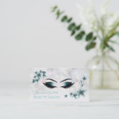 Professionele elegante luxe bokeh bloemenmake-up visitekaartje (Staand voorkant)