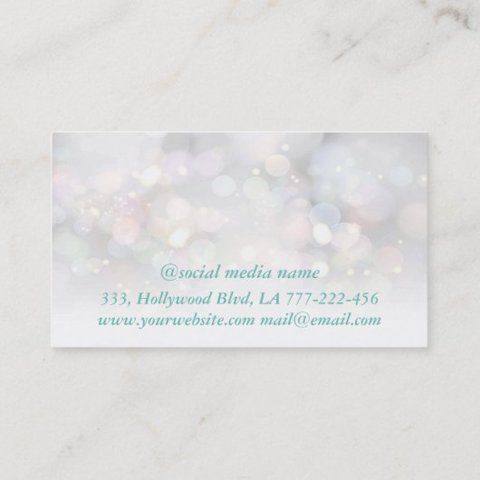 Professionele elegante luxe bokeh bloemenmake-up visitekaartje (Achterkant)