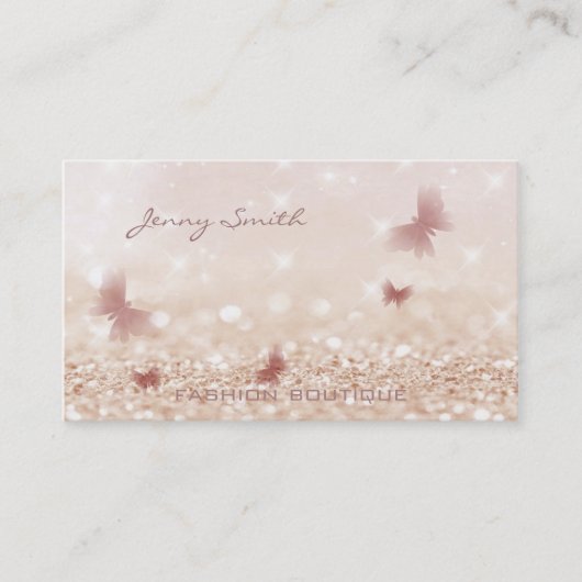 Professionele elegante luxe bokeh butterfly visitekaartje (Voorkant)