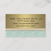 Professionele elegante luxe glittery gouden strepe visitekaartje (Achterkant)