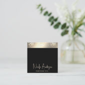 Professionele elegante luxe gouden confetti QR-cod Vierkante Visitekaartje (Staand voorkant)