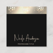 Professionele elegante luxe gouden confetti QR-cod Vierkante Visitekaartje (Voorkant)