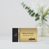 Professionele elegante luxe gouden oude auto visitekaartje (Staand voorkant)