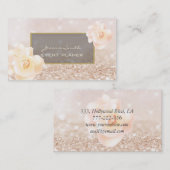 Professionele elegante luxe rozen glitterij visitekaartje (Voorkant / Achterkant)