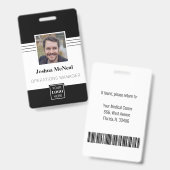 Professionele Elegante Medewerker Fotonaam Badge (Voor- en achterkant)